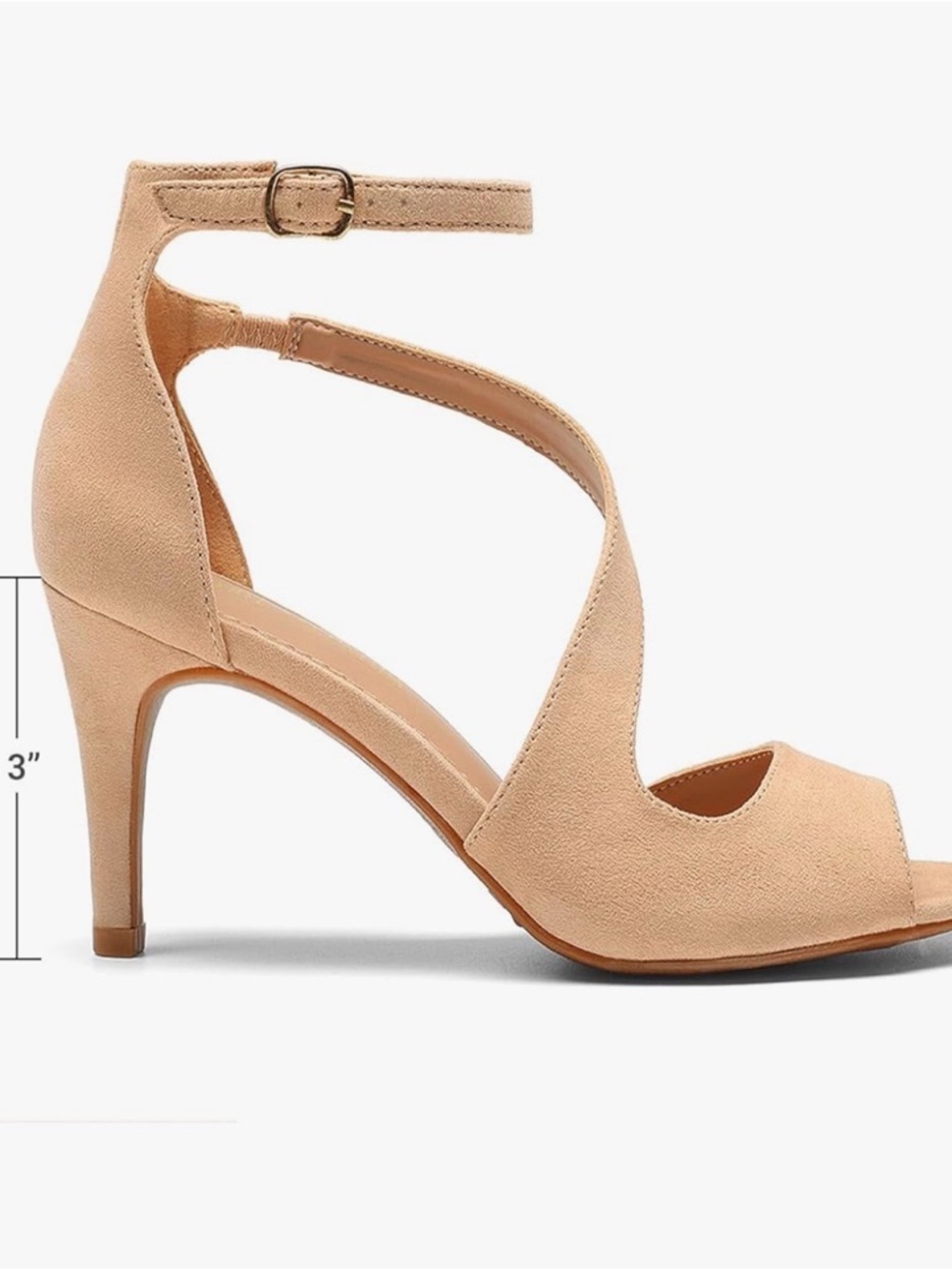 DREAM PAIRS Women's NILE Fashion Stilettos Open Toe Pump Heel Sandals- Nude, NWT - Picture 9 of 11